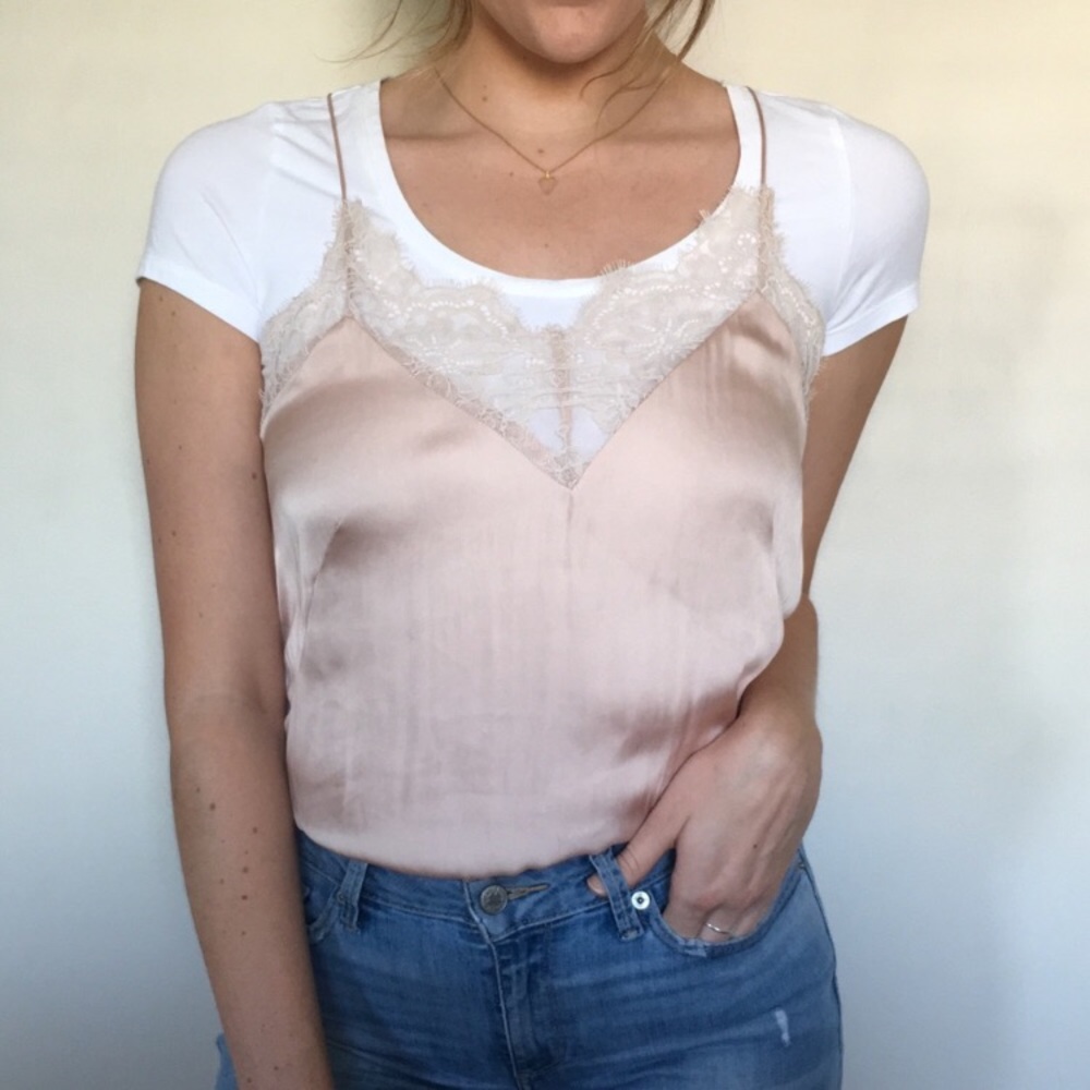 Lace slip tank top